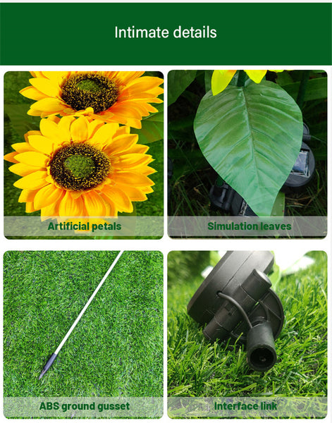 Solar Sunflower Garden Lights-ToShay.org