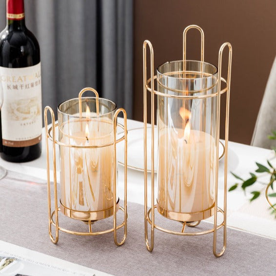 Gold Glass Candle Holder-ToShay.org