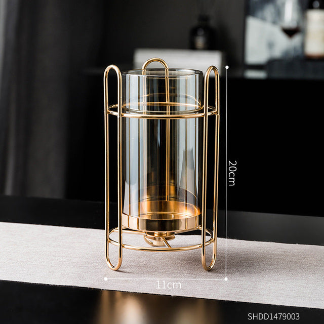 Gold Glass Candle Holder-ToShay.org