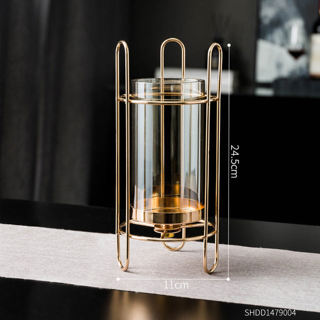 Gold Glass Candle Holder-ToShay.org