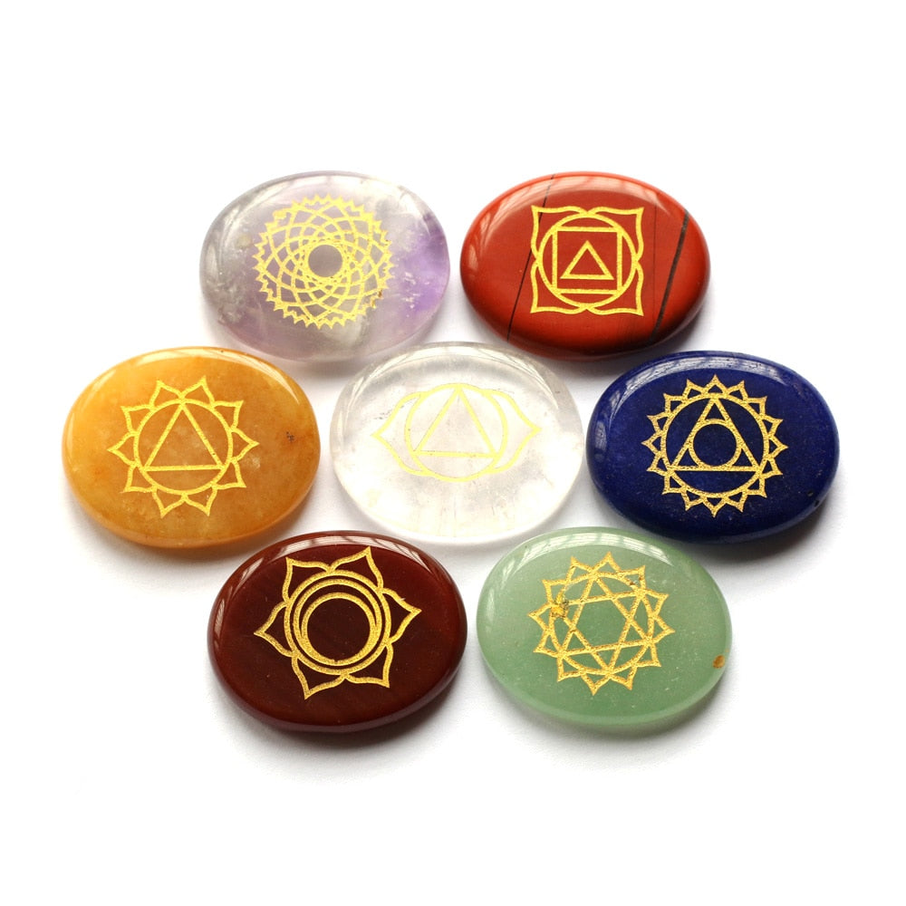 Chakra Symbols Palm Stones-ToShay.org