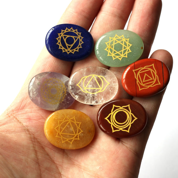 Chakra Symbols Palm Stones-ToShay.org