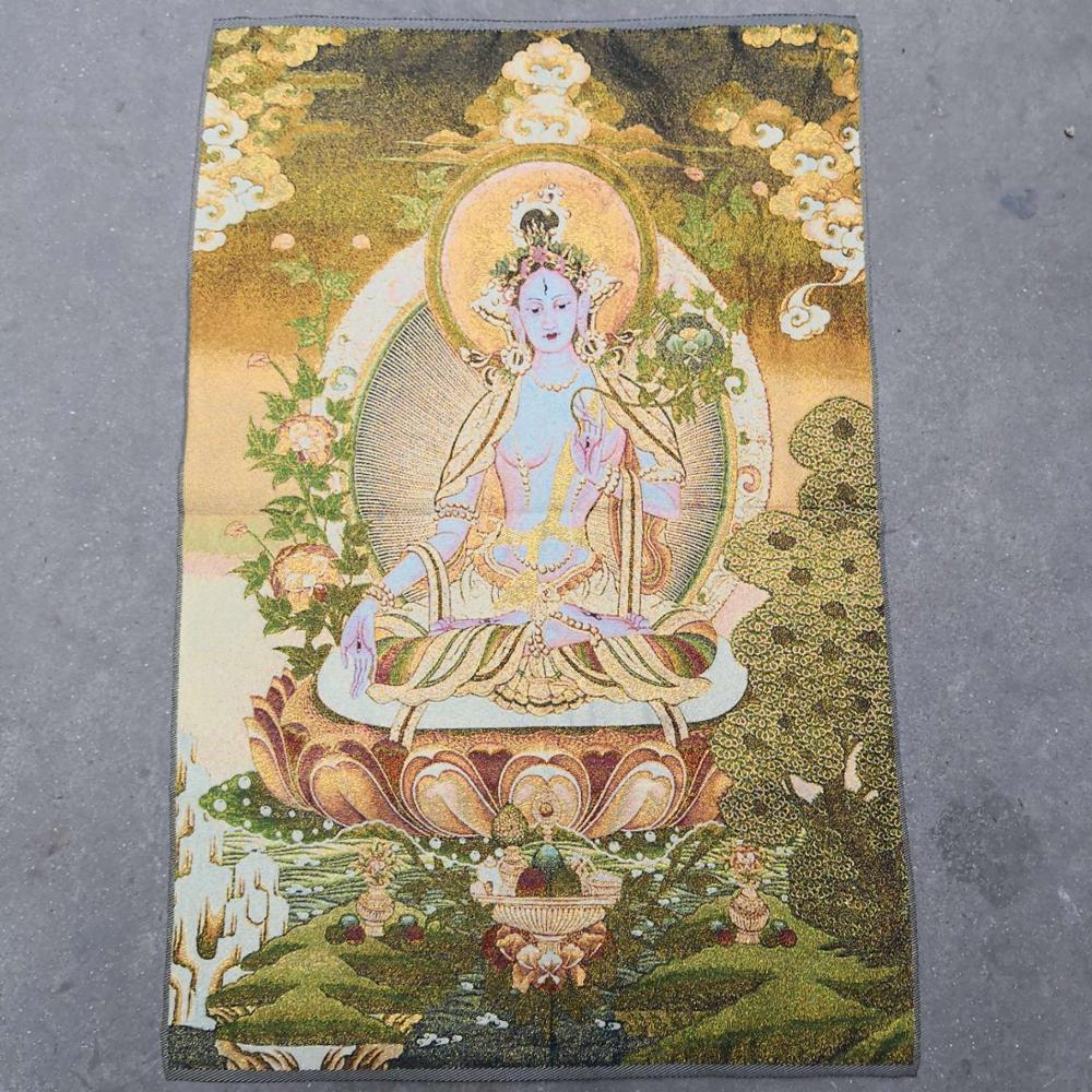 Thangka White Tara Buddha-ToShay.org