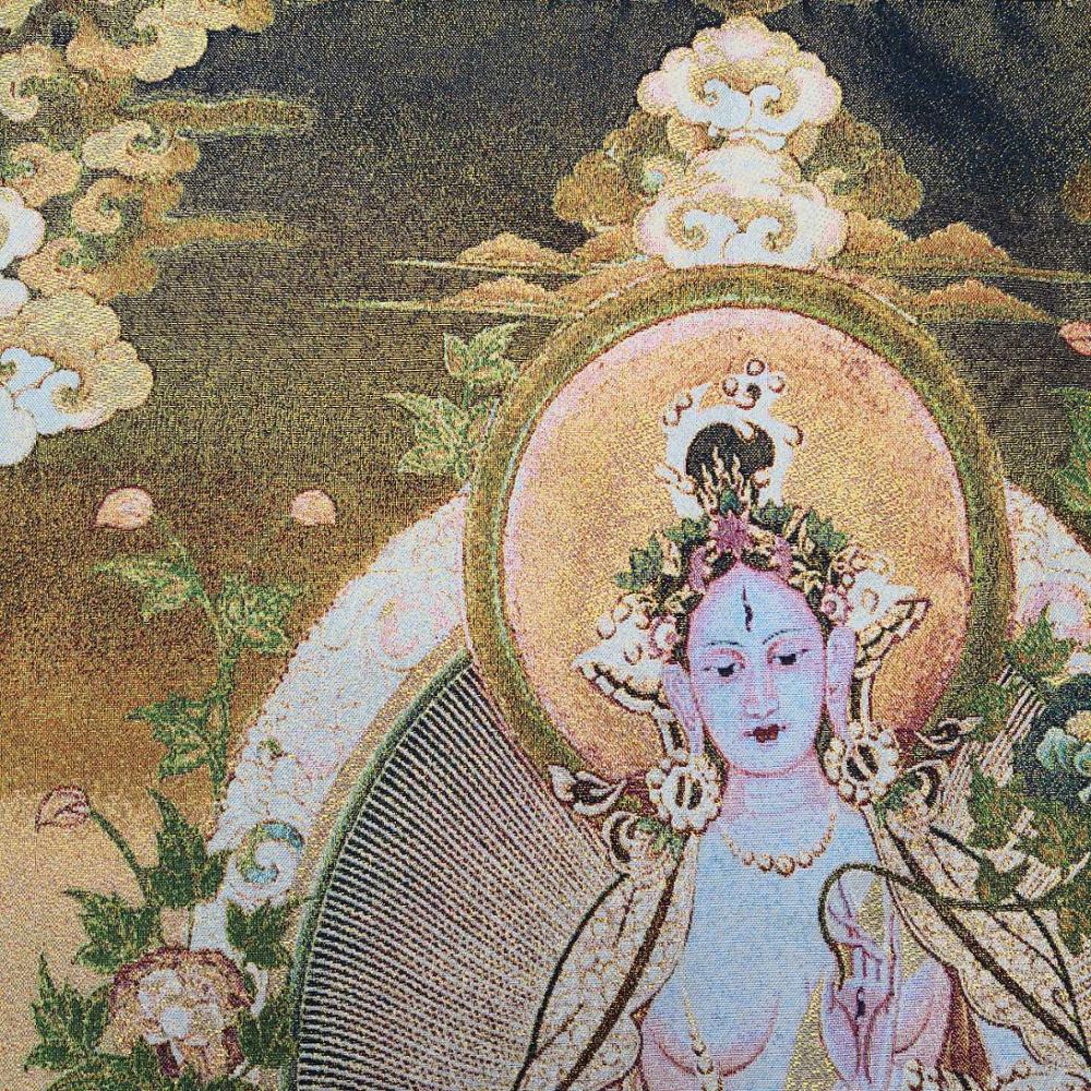 Thangka White Tara Buddha-ToShay.org