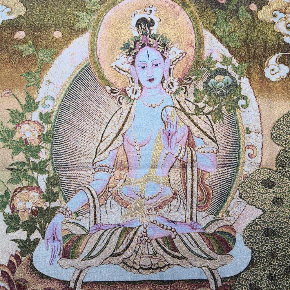 Thangka White Tara Buddha-ToShay.org