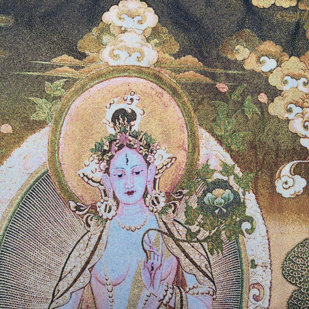 Thangka White Tara Buddha-ToShay.org