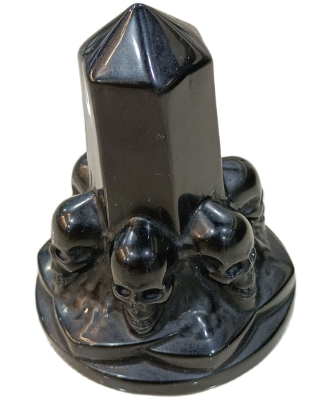 Black Obsidian Skull Column-ToShay.org