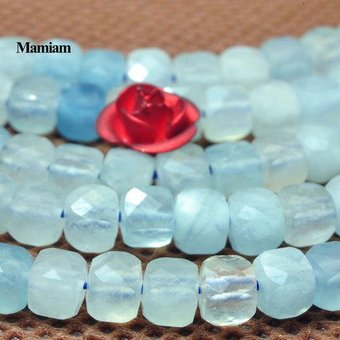 Blue Aquamarine Square Beads-ToShay.org