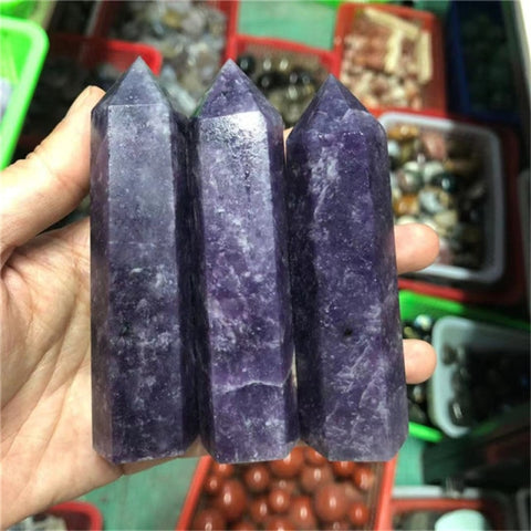 Purple Lepidolite Wand Points-ToShay.org