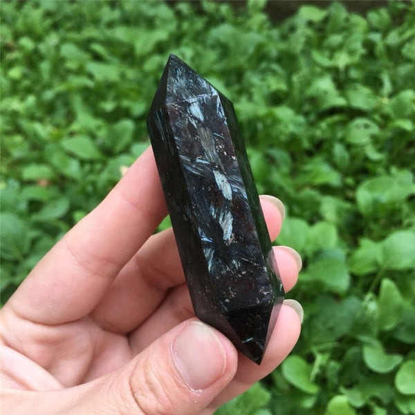 Black Asthophyllite Double Points-ToShay.org
