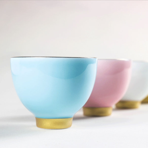 Glazed Porcelain Rainbow Tea Cups