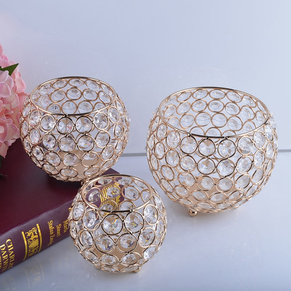Gold Crystal Candle Bowl-ToShay.org