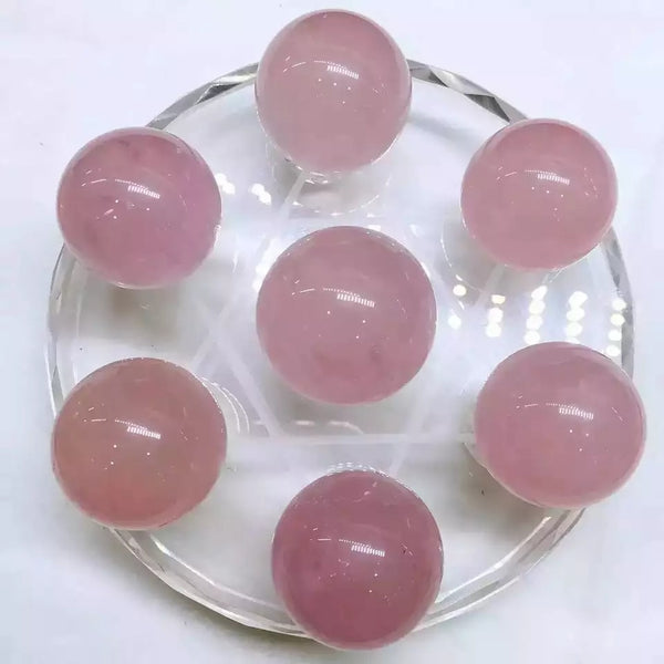 Pink Rose Quartz Seven Star Balls-ToShay.org
