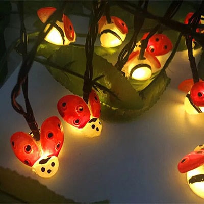 Solar Bee Ladybug String Lights-ToShay.org