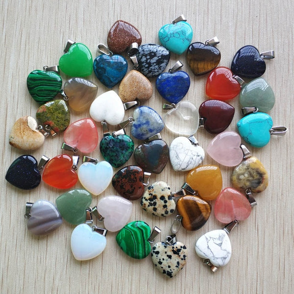 Mixed Crystal Heart Pendants-ToShay.org