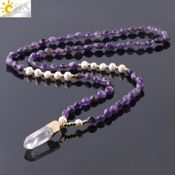 Crystal Wand Bead Necklace-ToShay.org