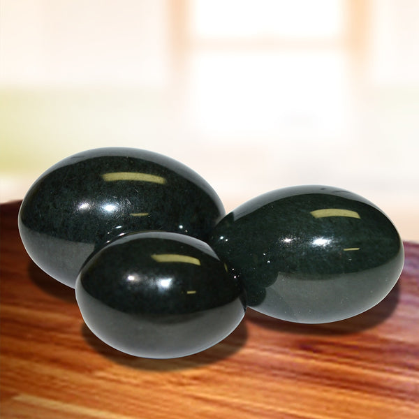 Green Nephrite Jade Egg Set-ToShay.org