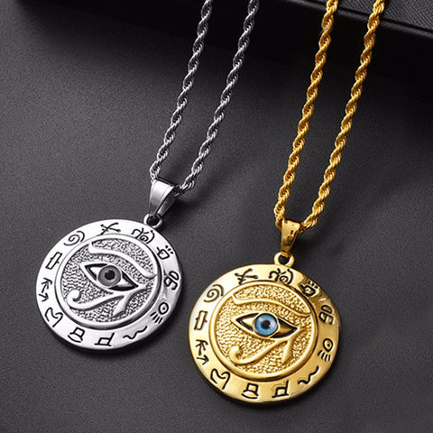 Mixed Eye of Horus Pendant Necklace-ToShay.org