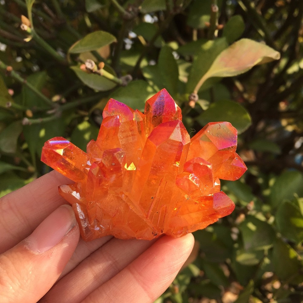 Orange Angel Aura Crystal Cluster-ToShay.org