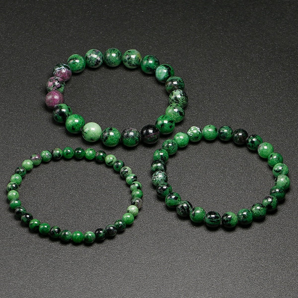 Green Zoisite Bead Bracelets-ToShay.org