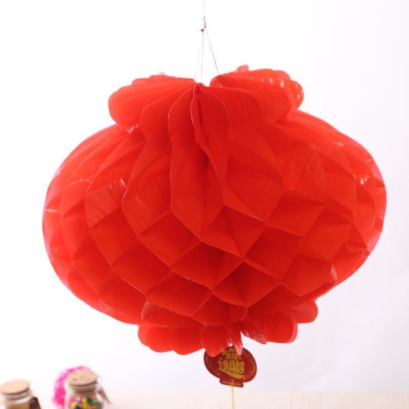 Red Chinese Honeycomb Lantern-ToShay.org