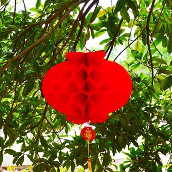 Red Chinese Honeycomb Lantern-ToShay.org