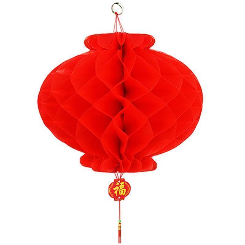 Red Chinese Honeycomb Lantern-ToShay.org