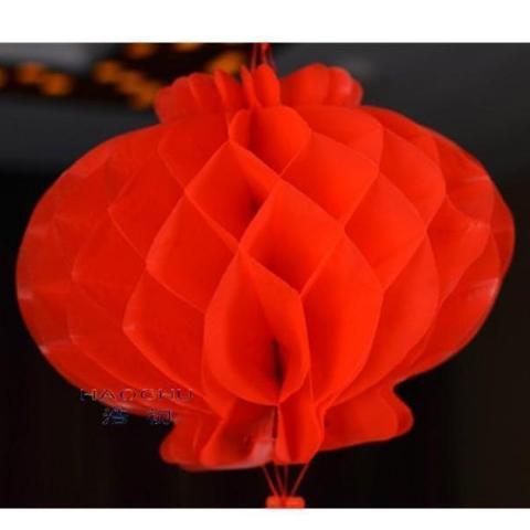 Red Chinese Honeycomb Lantern-ToShay.org