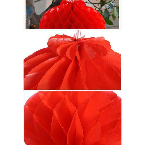 Red Chinese Honeycomb Lanterns-ToShay.org