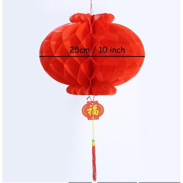 Red Chinese Honeycomb Lanterns-ToShay.org