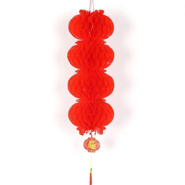 Red Chinese Honeycomb Lanterns-ToShay.org