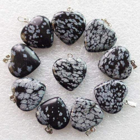 Black Obsidian Snowflake Hearts-ToShay.org