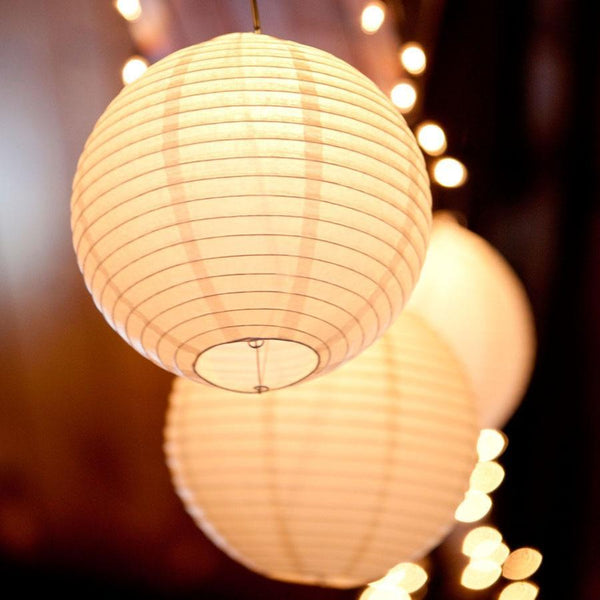 White Round LED Paper Lanterns-ToShay.org