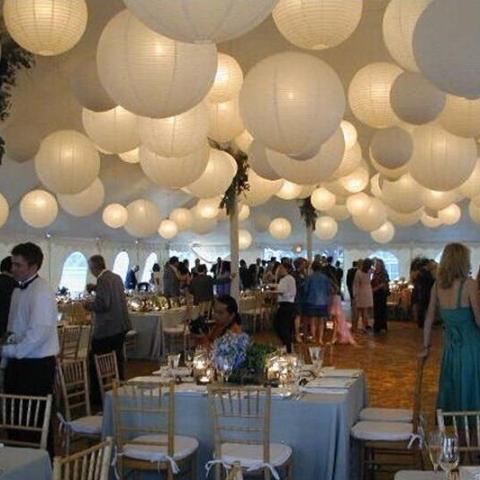 White Round Paper Lantern-ToShay.org