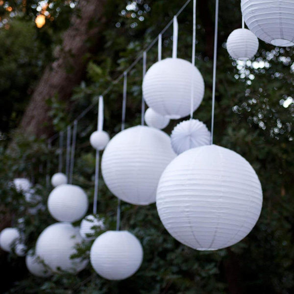 White Round Paper Lanterns-ToShay.org
