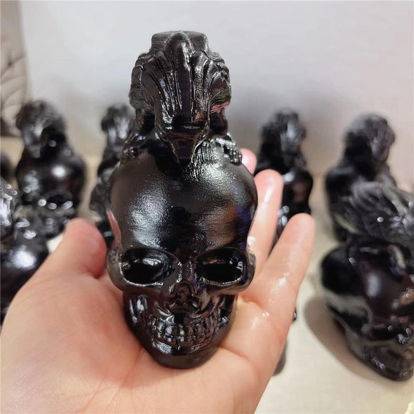 Black Obsidian Crow Skull-ToShay.org