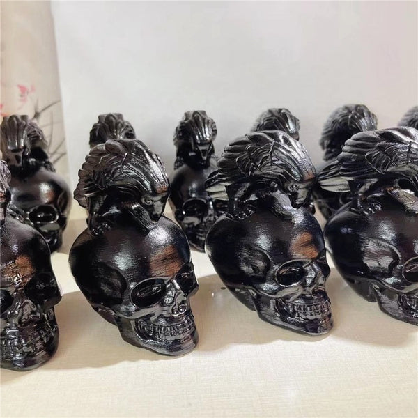 Black Obsidian Crow Skull-ToShay.org