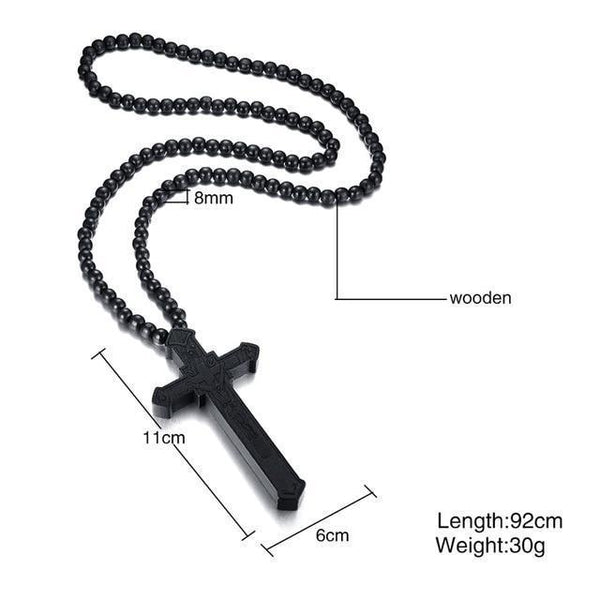 Wood Cross Bead Chain-ToShay.org