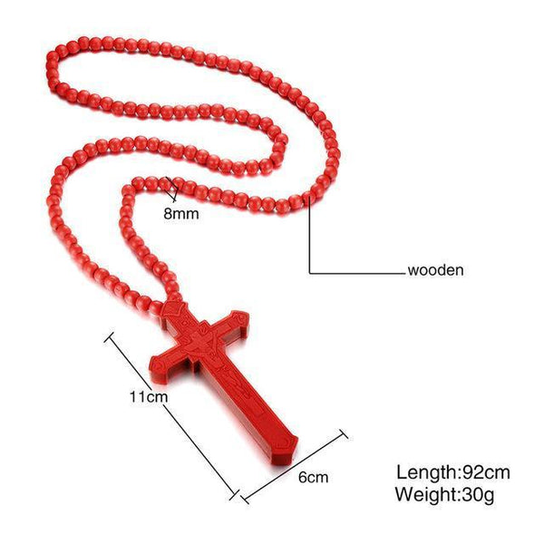 Wood Cross Bead Chain-ToShay.org