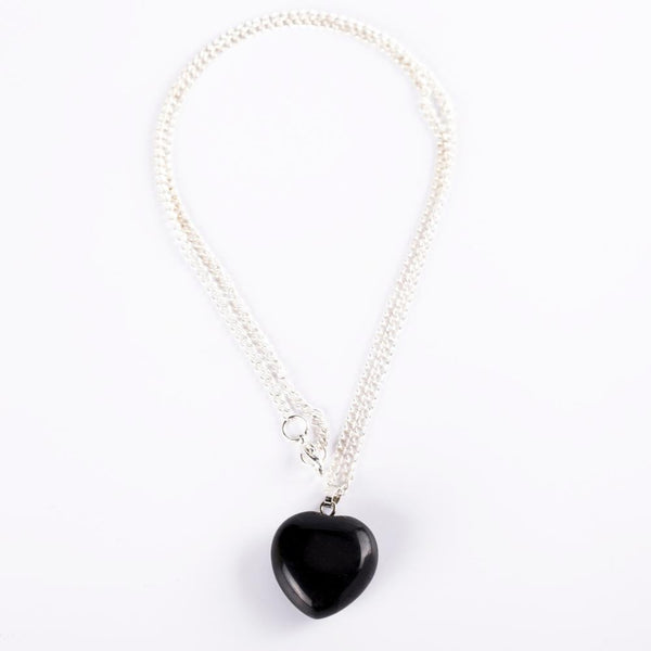 Black Obsidian Heart Pendant-ToShay.org